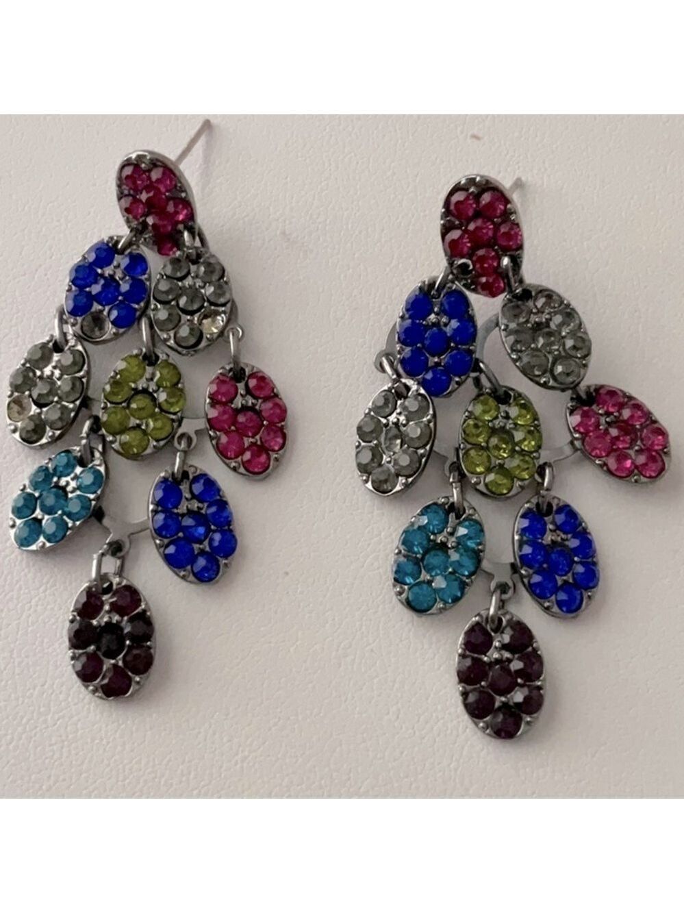 Vintage M. Haskell Rhinestone Dangle Earrings